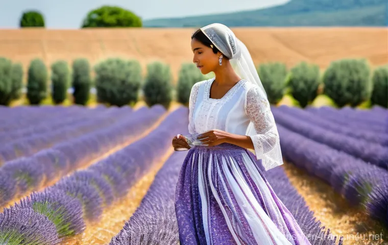 프랑스에서 전통 의상 및 패션 역사 - **An Alsatian Woman with a Grand Bow**
    A medium shot of a cheerful young woman from Alsace, Fran...