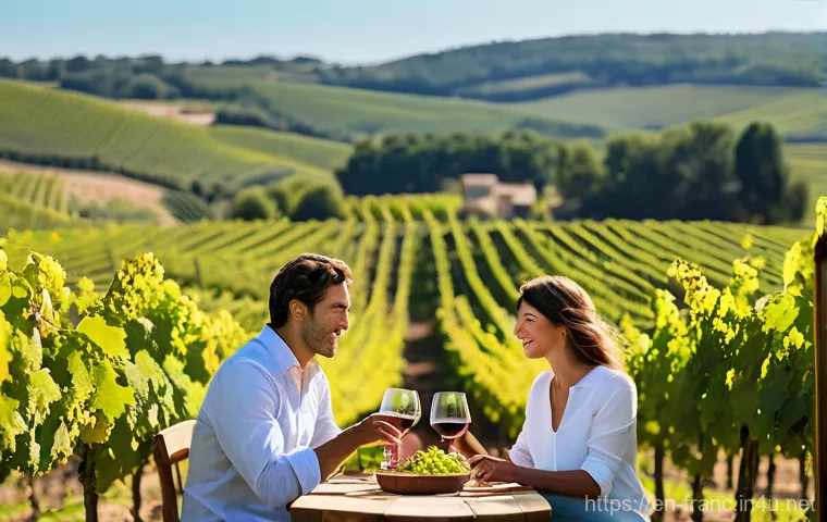 프랑스 와이너리 투어 및 와인 추천 - **"Engaging Wine Blending Workshop in a French Cellar"**
    An engaging and well-lit indoor scene i...