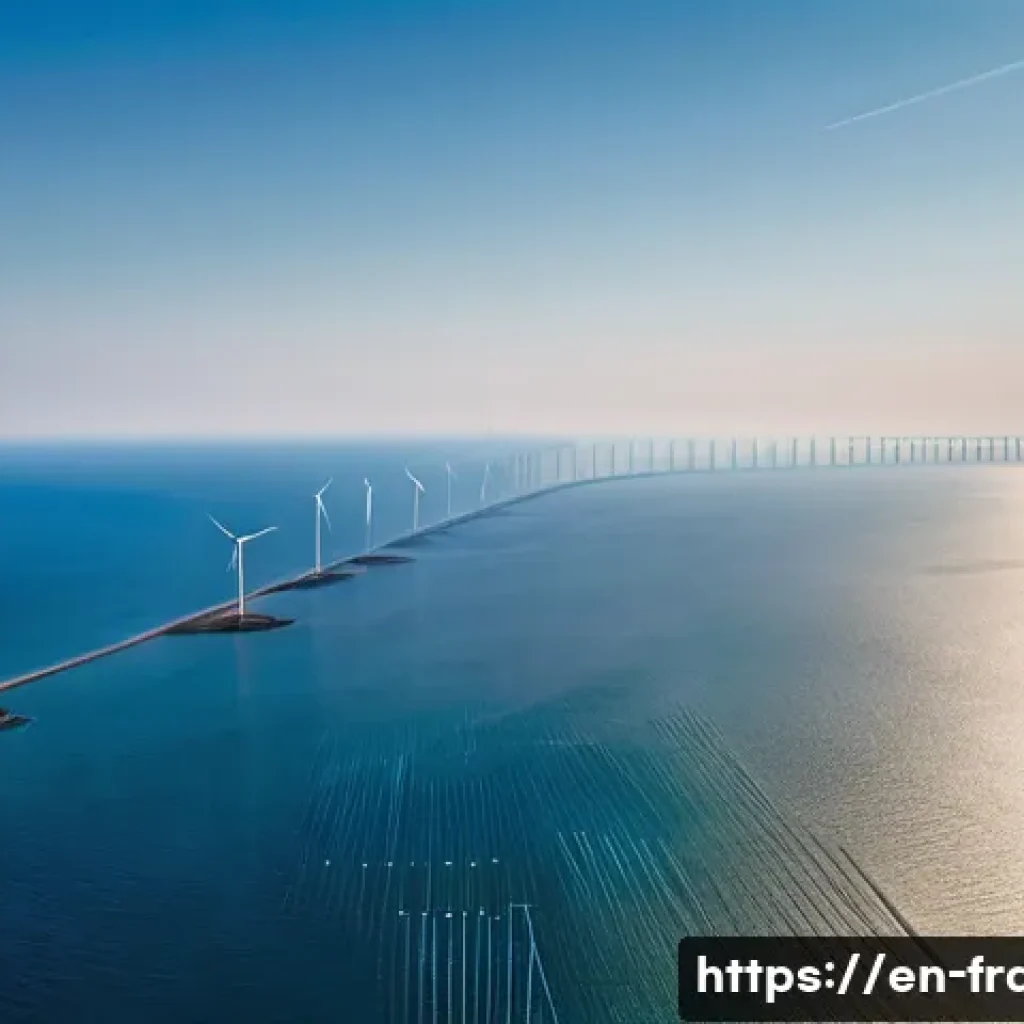 프랑스의 환경 정책 및 탄소 중립 노력 - **Prompt:** A panoramic, high-definition shot of a future French coastline at sunrise, showcasing va...